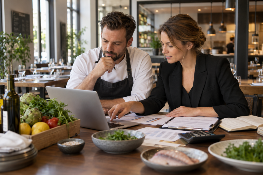 Analyse van kosten voor eten, drinken en personeel