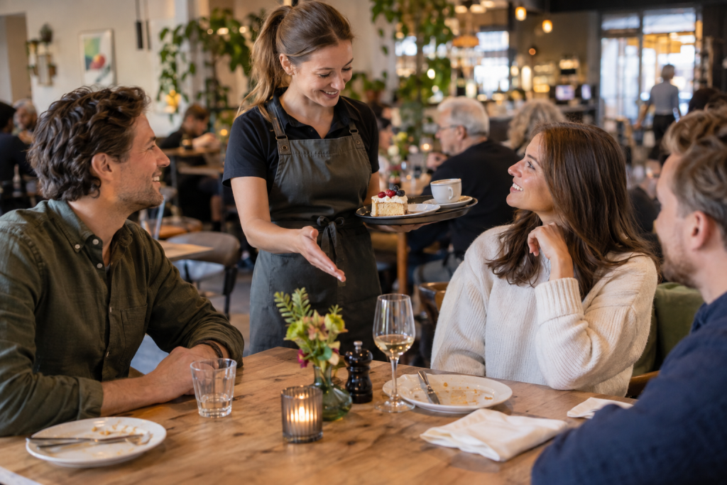 Gastgerichte upselling in een restaurant